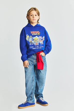 Brawl Stars Bisiklet Yaka İçi Yumuşak Tüylü Kalın Sweatshirt Erkek Çocuk