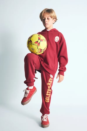 Galatasaray  Kapüşonlu Kalın Sweatshirt Kumaşı Hırka Erkek Çocuk