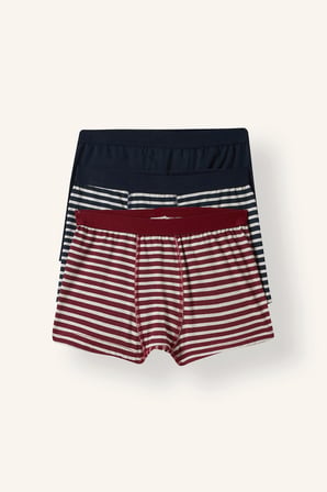 Beli Lastikli Çizgili Penye 3'lü Boxer Erkek Çocuk