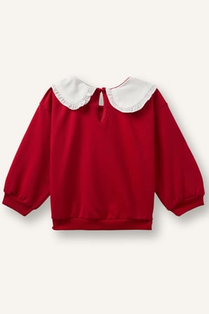 DeFacto Disney Minnie Mouse Baskılı Fırfırlı Bebe Yaka Regular Fit Sweatshirt Kız Bebek I2157A526AURD70