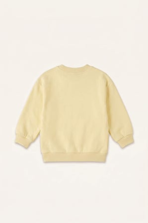 DeFacto %100 Pamuk Bisiklet Yaka Açık Sarı Sweatshirt Kız Bebek I1015A526AUYL83