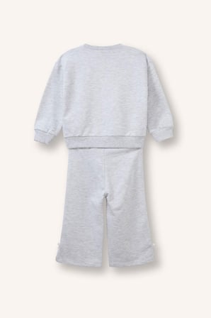 DeFacto Bisiklet Yaka Basic Sweatshirt Esnek Belli Eşofman Altı 2'li Takım Kız Bebek I5623A526WNGR28