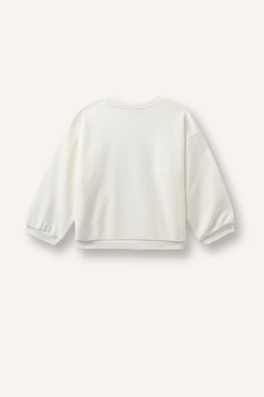 Regular Fıt Bisiklet Yaka Kalın Sweatshirt Kumaşı Sweatshirt Kız Bebek