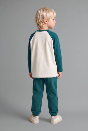 Oversize Reglan Kollu Baskılı 2'li Uzun Kollu Tişört Erkek Bebek