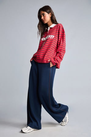 Defacto D6668AXNV248 Lacivert Straight Fit Cepli Düz Paça Eşofman Altı