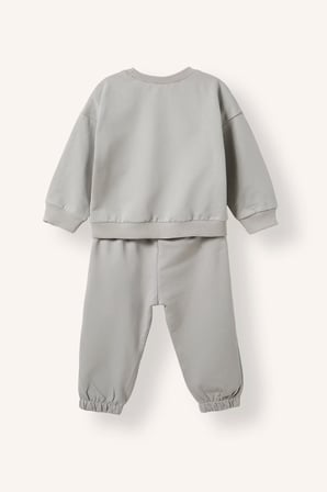 DeFacto %100 Pamuk Basic Bisiklet Yaka Üst Ensek Bel Alt 2'li Pijama Takımı Kız Bebek I1004A526AUER233