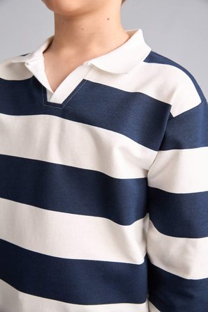 New Regular Fıt Apaş Yaka Sweatshirt Kumaşı Sweatshirt Erkek Çocuk