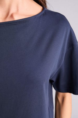 Relax Fıt Kayık Yaka Basıc Düz Kısa Kollu Tişört