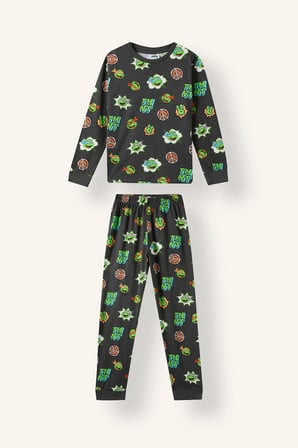 %100 Pamuk Ninja Turtles Baskılı 2'li Pijama Takımı Erkek Çocuk