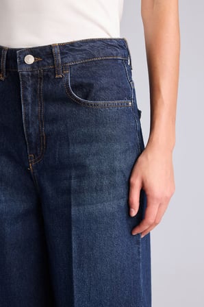 %100 Pamuk Barrel Fıt Yüksek Bel Bilek Boy Jean Pantolon
