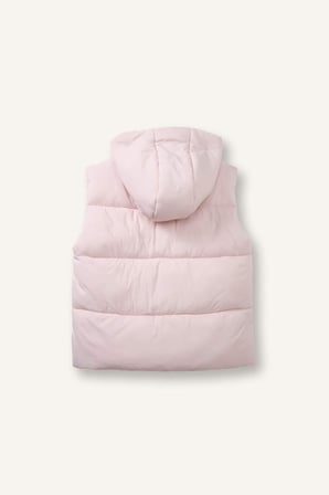 Kapüşonlu Açık Pembe Şişme Yelek Kız Bebek