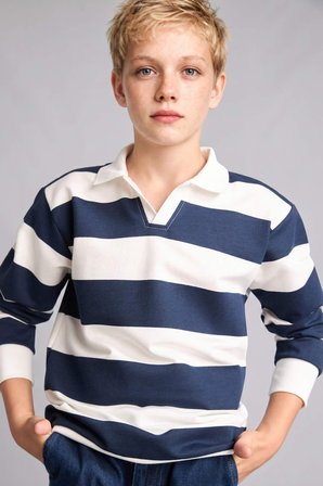 New Regular Fıt Apaş Yaka Sweatshirt Kumaşı Sweatshirt Erkek Çocuk