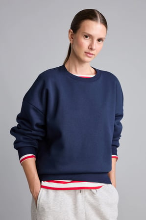 Okula Dönüş Oversıze Bisiklet Yaka Basıc Düz Kalın Sweatshirt Kumaşı Sweatshirt