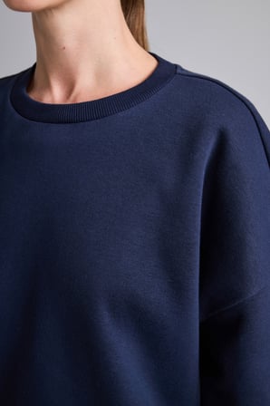 Okula Dönüş Oversıze Bisiklet Yaka Basıc Düz Kalın Sweatshirt Kumaşı Sweatshirt