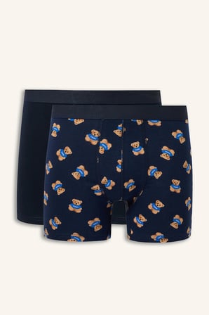 Regular Fıt Ayıcıklı Beli Lastikli 2'li Boxer