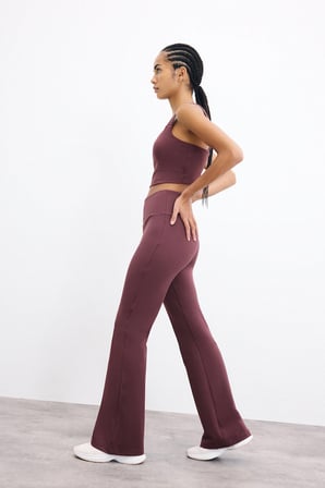 DeFacto Esnek Kumaş Aırtech Flare Fit Yüksek Bel Beli Saran Sporcu Pantolon C9192AX26AUBR93