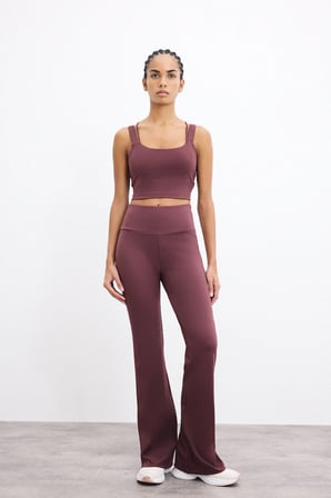 DeFacto Esnek Kumaş Aırtech Flare Fit Yüksek Bel Beli Saran Sporcu Pantolon C9192AX26AUBR93