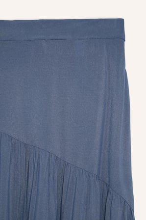 A Kesim Pileli Kahverengi Maxi Etek