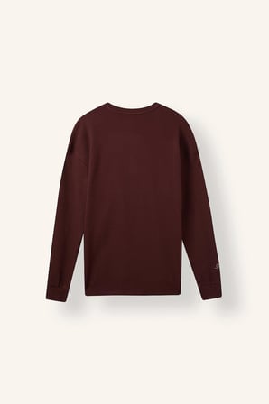 Boxy Fıt Bisiklet Yaka Baskılı Waffle Sweatshirt