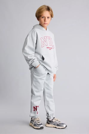 NYC Baskılı Kalın Sweatshirt Kumaşı Eşofman Altı Erkek Çocuk