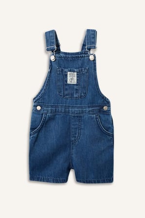 DeFacto %100 Pamuk Erkek Bebek Jean Salopet Şort Tulum H3129A526HSNM28