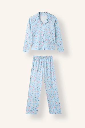 Regular Fıt Ayı Baskılı 2'li Pijama Takımı Kız Çocuk