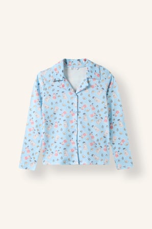 Regular Fıt Ayı Baskılı 2'li Pijama Takımı Kız Çocuk