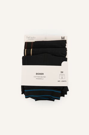 Regular Fıt Beli Lastikli 3'lü Boxer