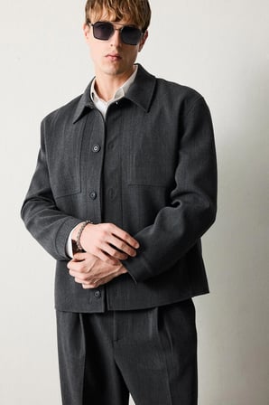 Regular Fıt Polo Yaka Astarlı Blazer Ceket