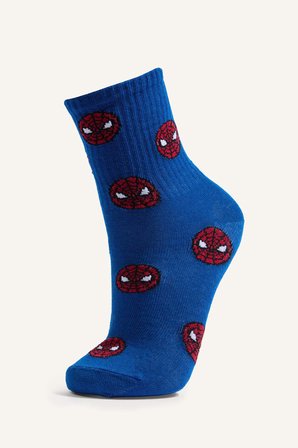 DeFacto Marvel Lisanslı Spıderman 3'lü Pamuklu Uzun Çorap Erkek Çocuk H2323A8NSKR1