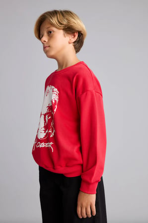 Atatürk Baskılı Bisiklet Yaka Sweatshirt Erkek Çocuk