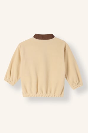Baskılı Düğmeli Polar Sweatshirt Erkek Bebek
