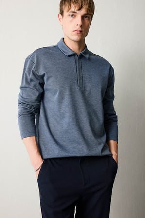 Regular Fıt Polo Yaka Sweatshirt