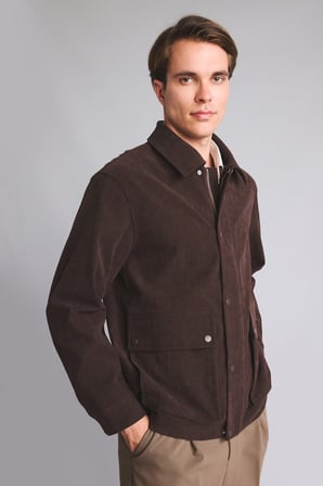 DeFacto Slim Fit Polo Yaka Cepli Astarlı Çıtçıtlı Fitilli Kadife Mont H1901AX26AUBN335