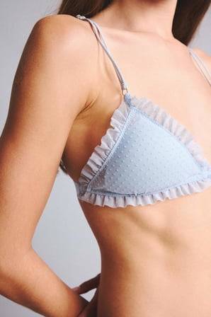 DeFacto Tül Kumaş Çıkarılabilir Kap Pedli Balensiz Açık Mavi Bralet H6493AX26SPBE550