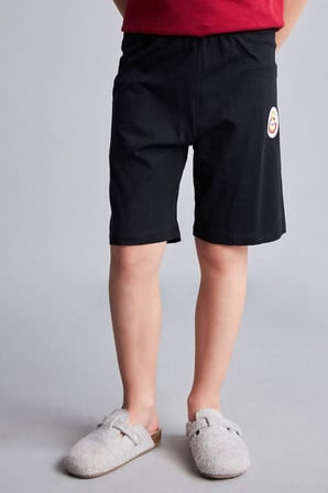 DeFacto %100 Pamuk Galatasaray Kısa Kollu Pijama Üstü Şort Pijama Alt 2'li Pijama Takımı Erkek Çocuk H7340A826HSRD119