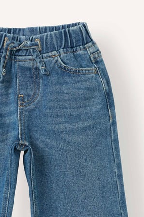 DeFacto %100 Pamuk Wide Leg Beli Lastikli Bağcıklı Jean Pantolon Kız Bebek H7103A526AUNM28