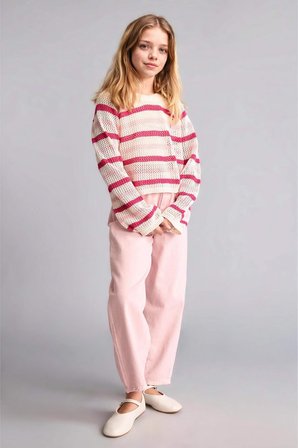 DeFacto Barrel Fıt Esnek Bantlı Paça Gabardin Açık Pembe Pantolon Kız Çocuk H9011A826AUPN693