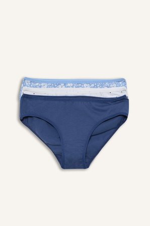 DeFacto %100 Pamuk Dantel Detaylı 3'lü Slip Külot H1388A826SMBE574