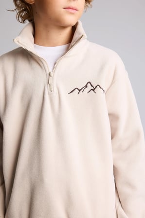 Oversıze İçi Yumuşak Tüylü Polar Sweatshirt Erkek Çocuk