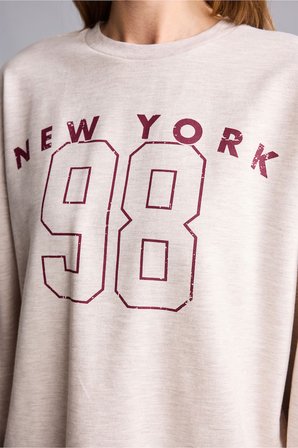 DeFacto Baskılı Regular Fit Bisiklet Yaka Uzun Kollu Basic Sweatshirt Üst H4413AX26AUBG588
