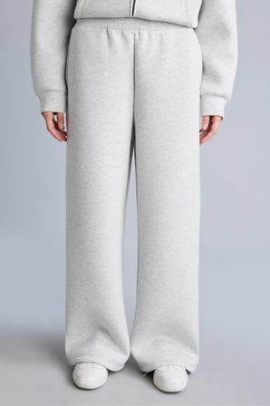 Relaxed Fit Düz Dalgıç Kumaş Geniş Paça Eşofman Altı
