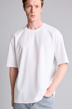 Pamuklu Nefes Alabilen Oversize Antrasit Tişört