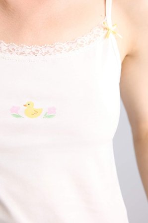 DeFacto Regular Fıt Askılı Kalp Baskılı 2'li Ecru Pijama Takım G9859AX26SMER98