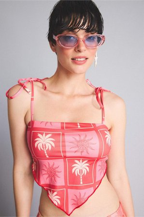 Jaquette x DeFacto Palmiye Desenli Bikini Üstü I2150AX26HSRD116
