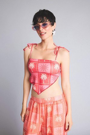 Jaquette x DeFacto Palmiye Desenli Bikini Üstü I2150AX26HSRD116