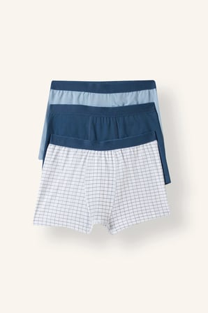 Ribana Kareli ve Düz 3'lü Boxer Erkek Çocuk