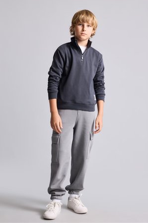 DeFacto Oversize Yarım Fermuarlı Dik Yaka Sweatshirt Erkek Çocuk H7132A826AUAR31