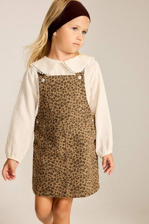 DeFacto Leopar Desenl Twıll Salopet Elbise Kız Bebek I1479A526AUBN256