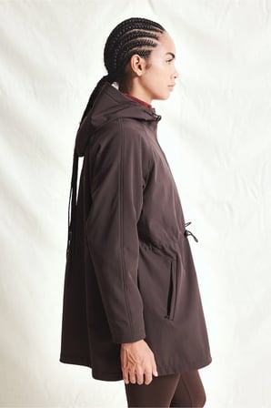 Regular Fit Beli Büzgülü Kapüşonlu Softshell Parka